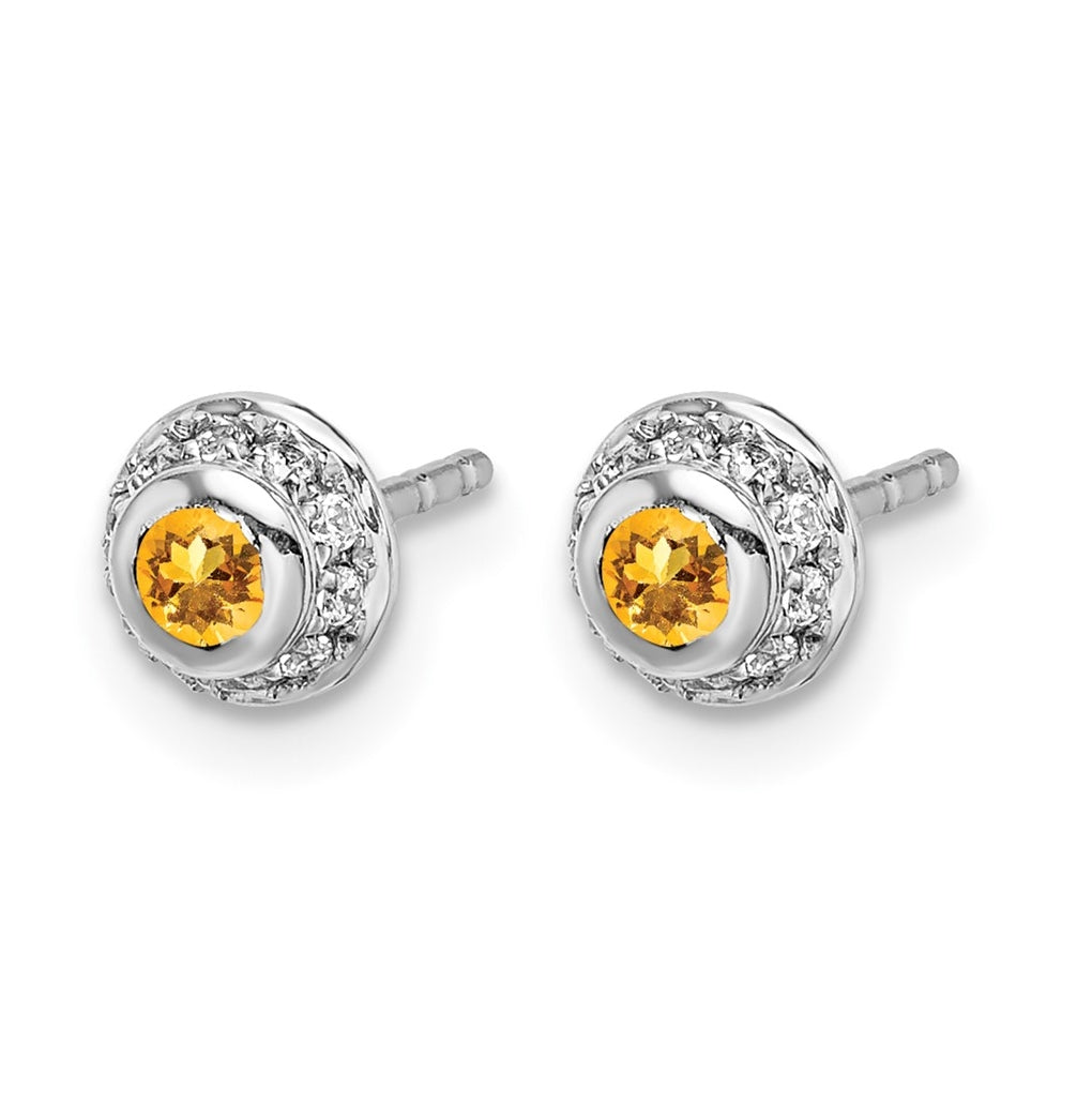14k White Gold Diamond and Cabochon Earrings – Elegant Jewelry Gift for Birthday, Anniversary, Engagement, Wedding