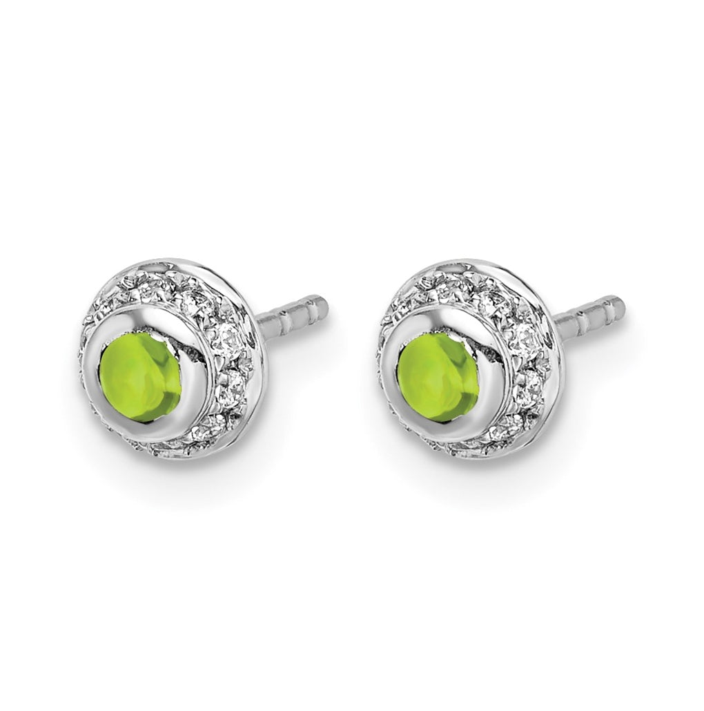 14k White Gold Diamond and Cabochon Earrings – Elegant Jewelry Gift for Birthday, Anniversary, Engagement, Wedding