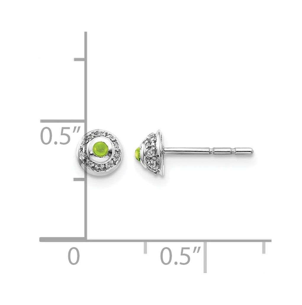 14k White Gold Diamond and Cabochon Earrings – Elegant Jewelry Gift for Birthday, Anniversary, Engagement, Wedding