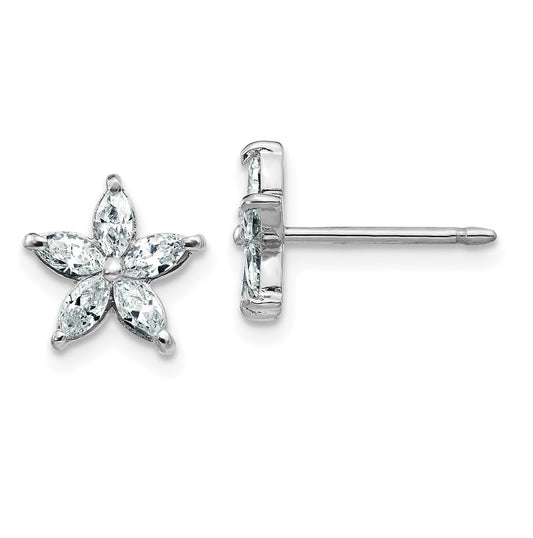 14k White Gold 5/8 carat Lab Grown Diamond VS+ F+ Complete Star Post Earrings