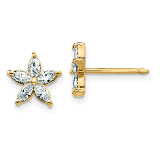 14k Yellow Gold 5/8 carat Lab Grown Diamond VS+ F+ Complete Star Post Earrings