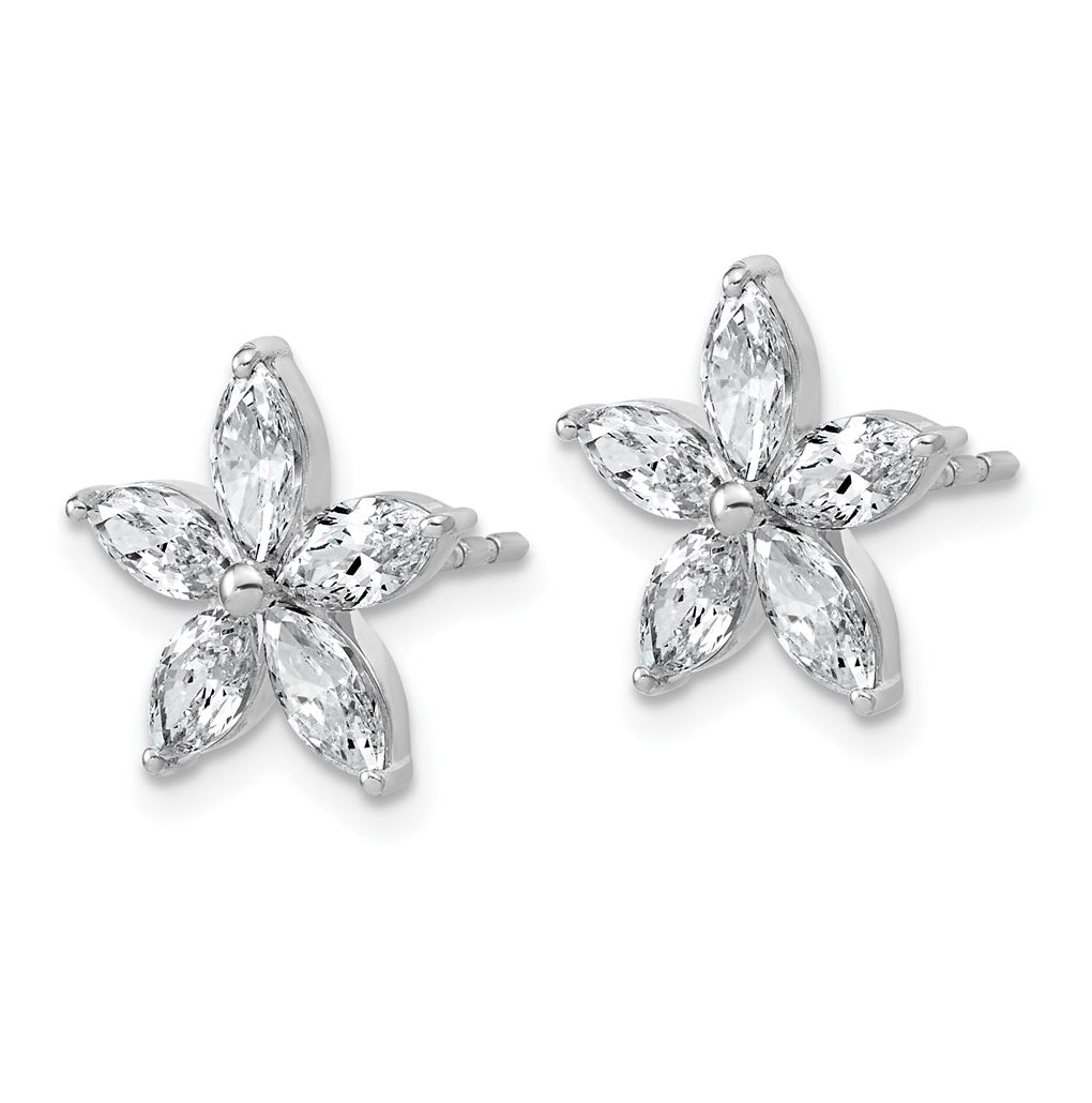 14k White Gold 2 carat Lab Grown Diamond VS+ F+ Complete Star Post Earrings