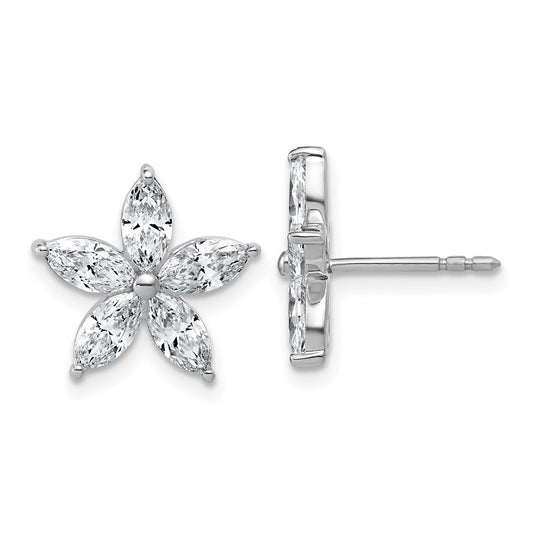 14k White Gold 2 carat Lab Grown Diamond VS+ F+ Complete Star Post Earrings