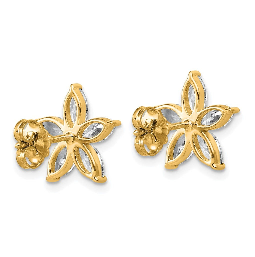 14k Yellow Gold 2 carat Lab Grown Diamond VS+ F+ Complete Star Post Earrings