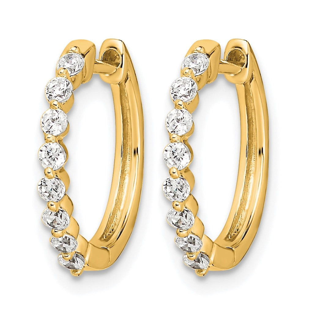 10k Yellow Gold 1/3 carat Lab Grown Diamond VS/SI+ G+ Complete Hinged Hoop Earrings