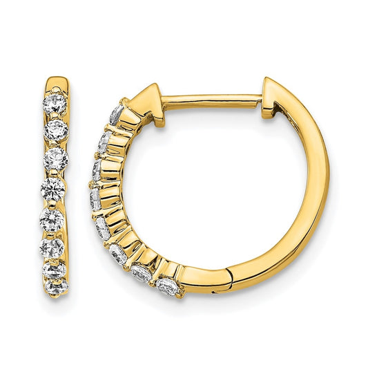10k Yellow Gold 1/3 carat Lab Grown Diamond VS/SI+ G+ Complete Hinged Hoop Earrings
