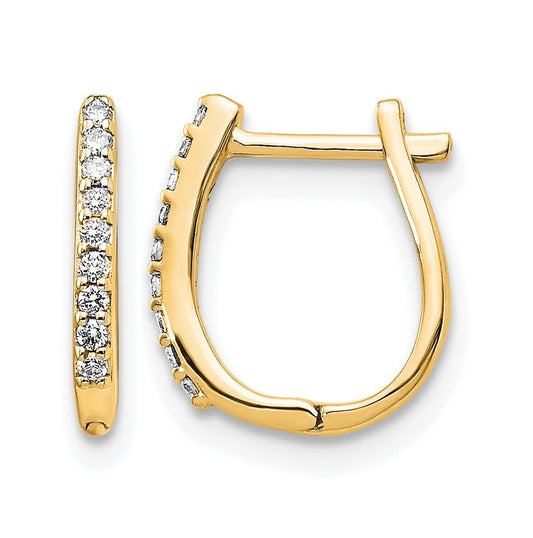 14k Yellow Gold 1/10 carat Lab Grown Diamond VS/SI+ G+ Complete Hinged Hoop Earrings