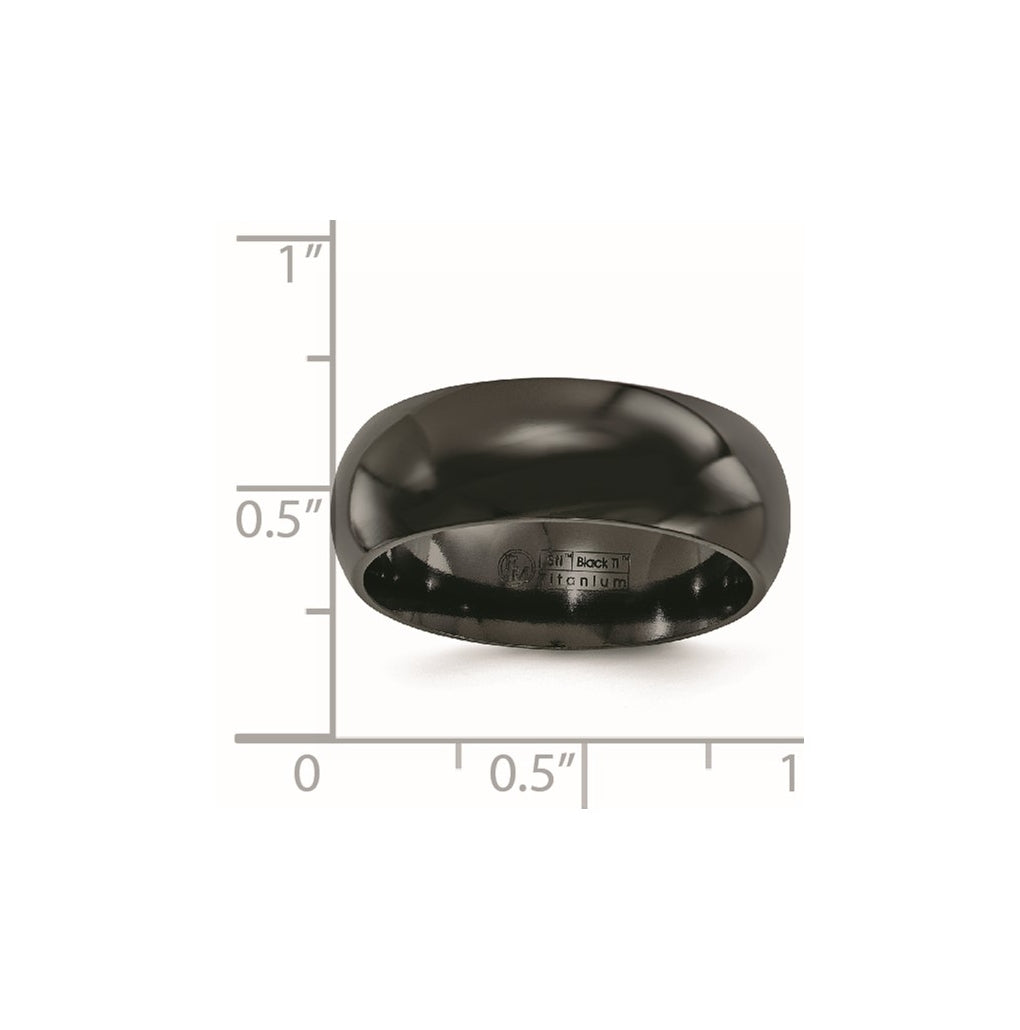 Edward Mirell Titanium Black Ti Polished Domed Band