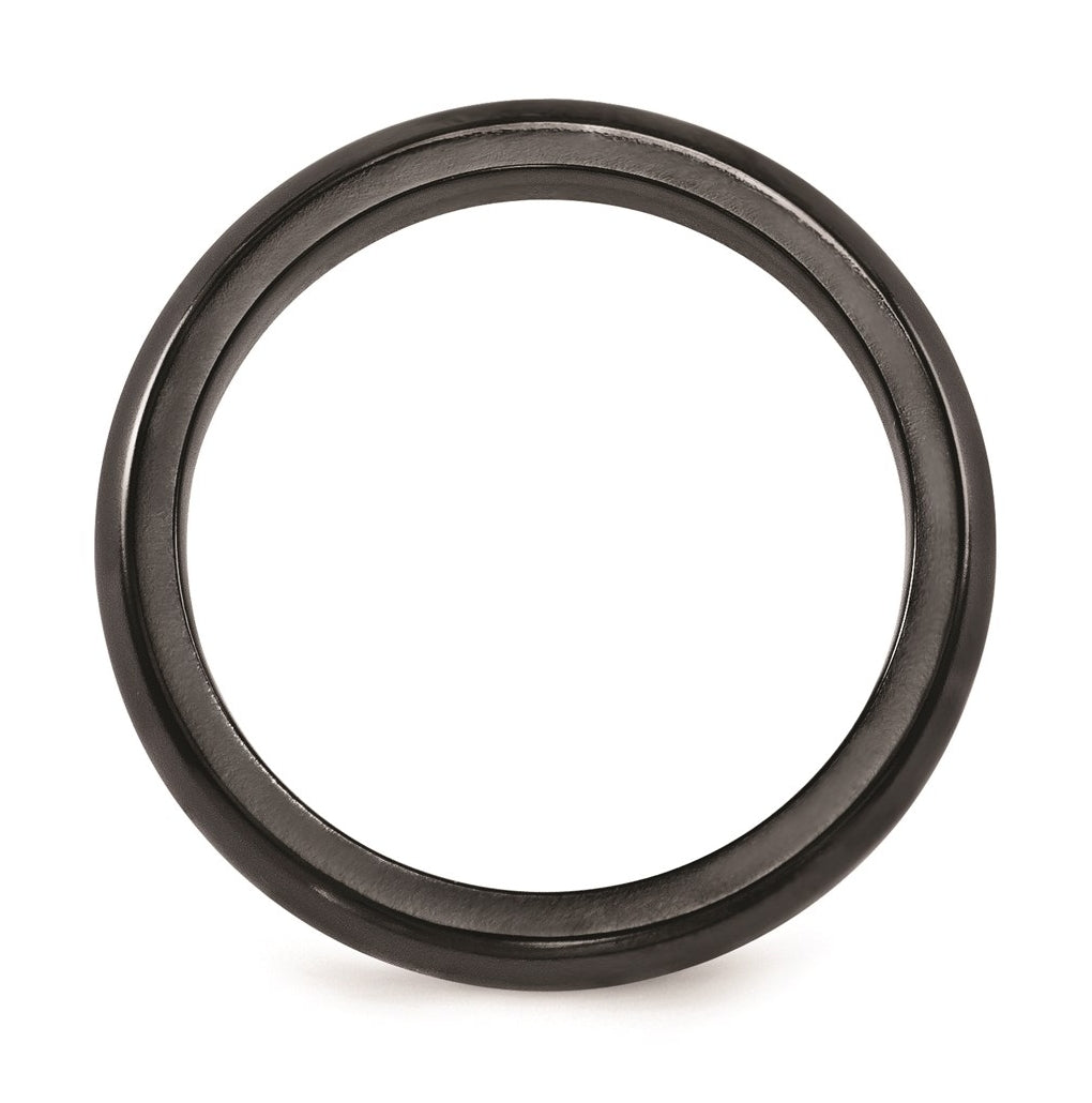 Edward Mirell Titanium Black Ti Polished Domed Band