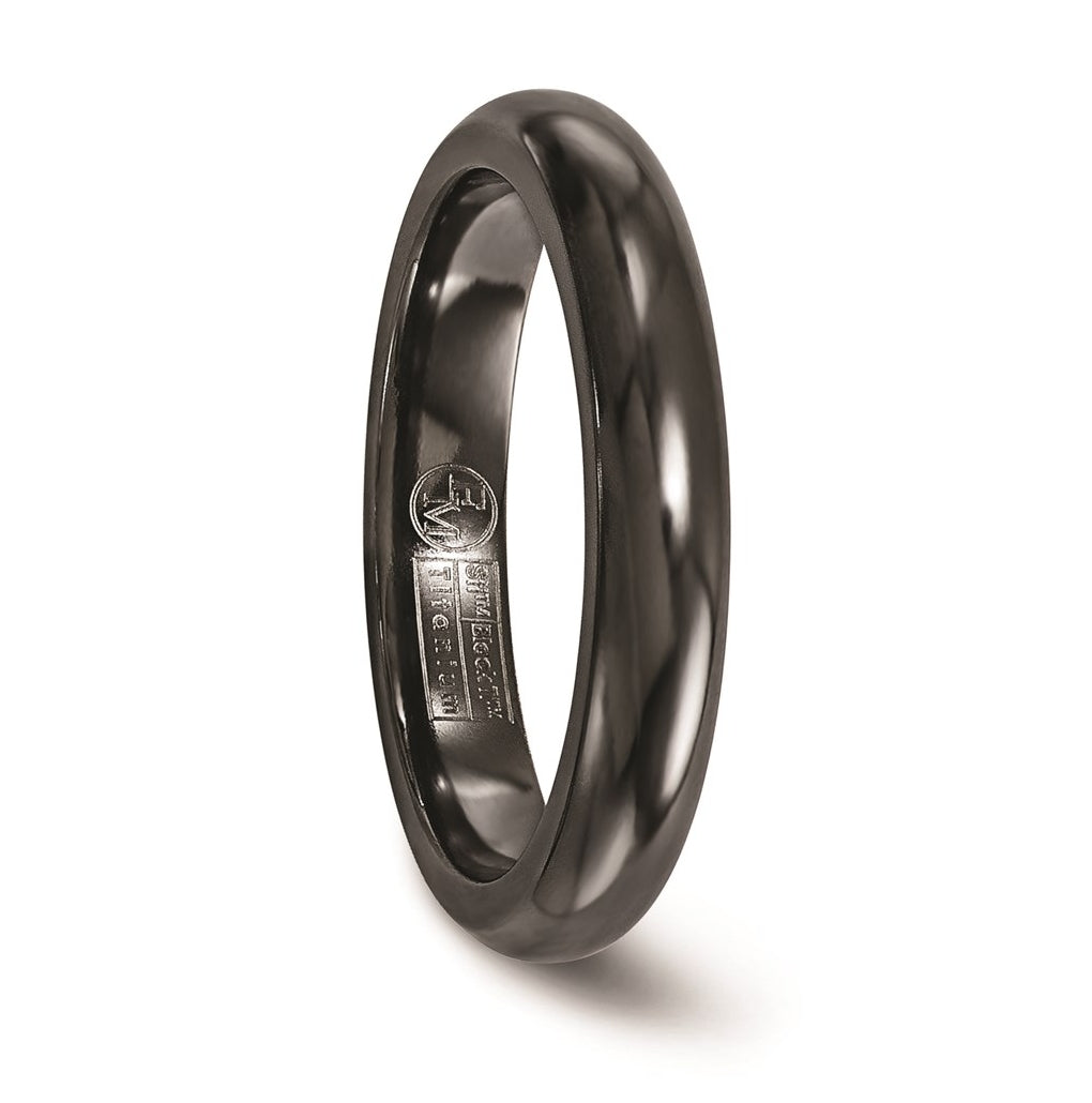 Edward Mirell Titanium Black Ti Polished Domed Band