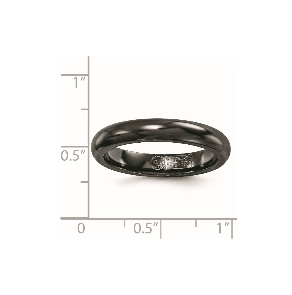 Edward Mirell Titanium Black Ti Polished Domed Band