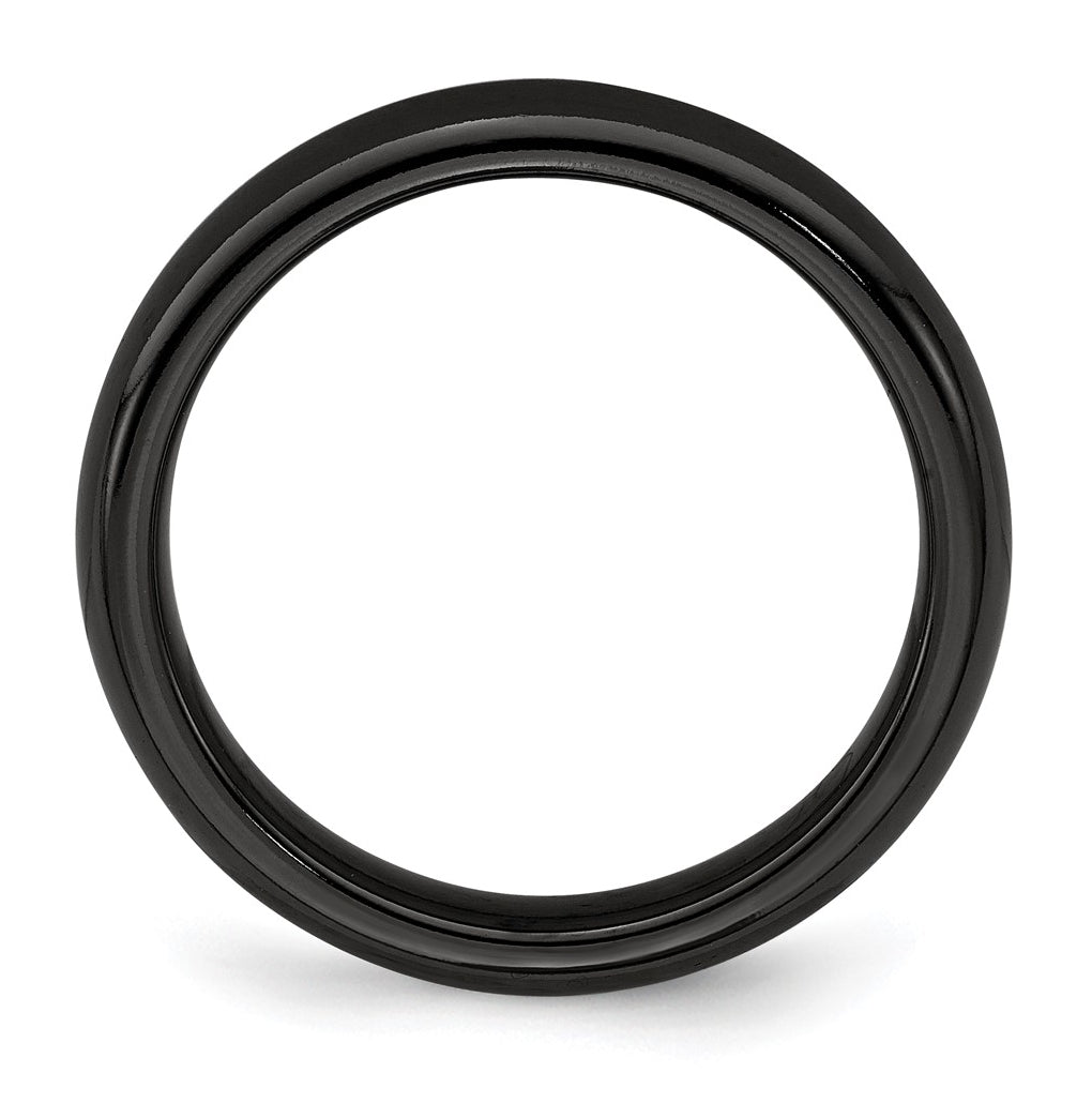 Edward Mirell Titanium Black Ti Polished Domed Band