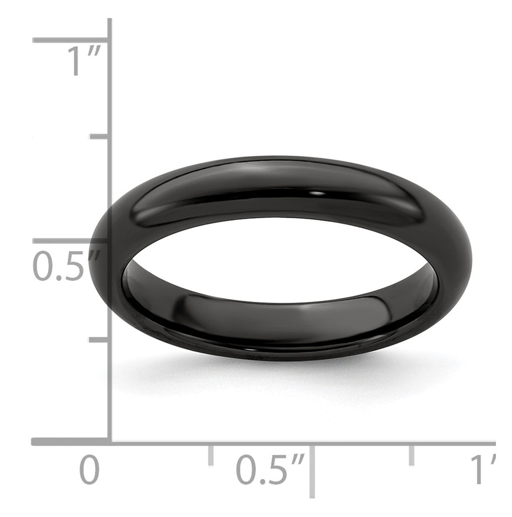Edward Mirell Titanium Black Ti Polished Domed Band