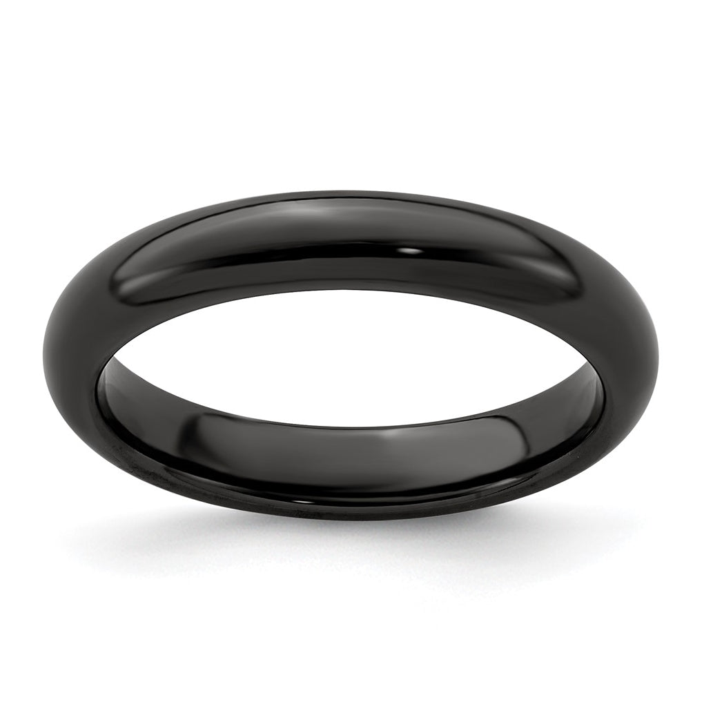 Edward Mirell Titanium Black Ti Polished Domed Band