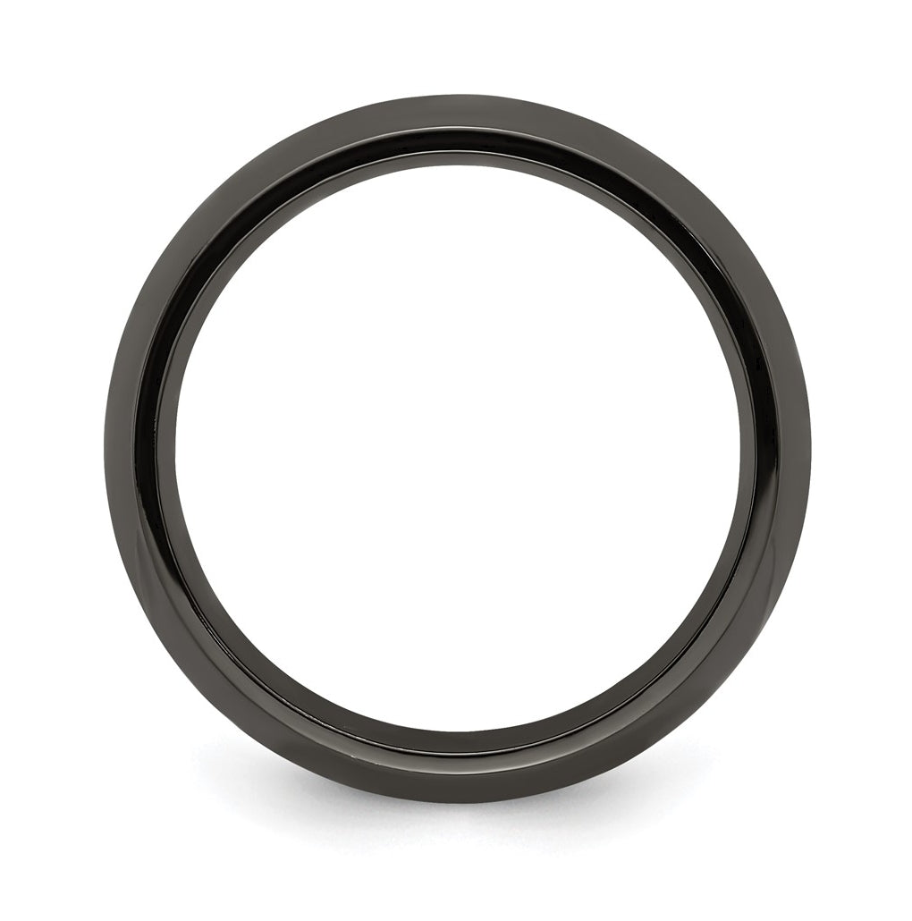 Edward Mirell Titanium Black Ti Polished Domed Band
