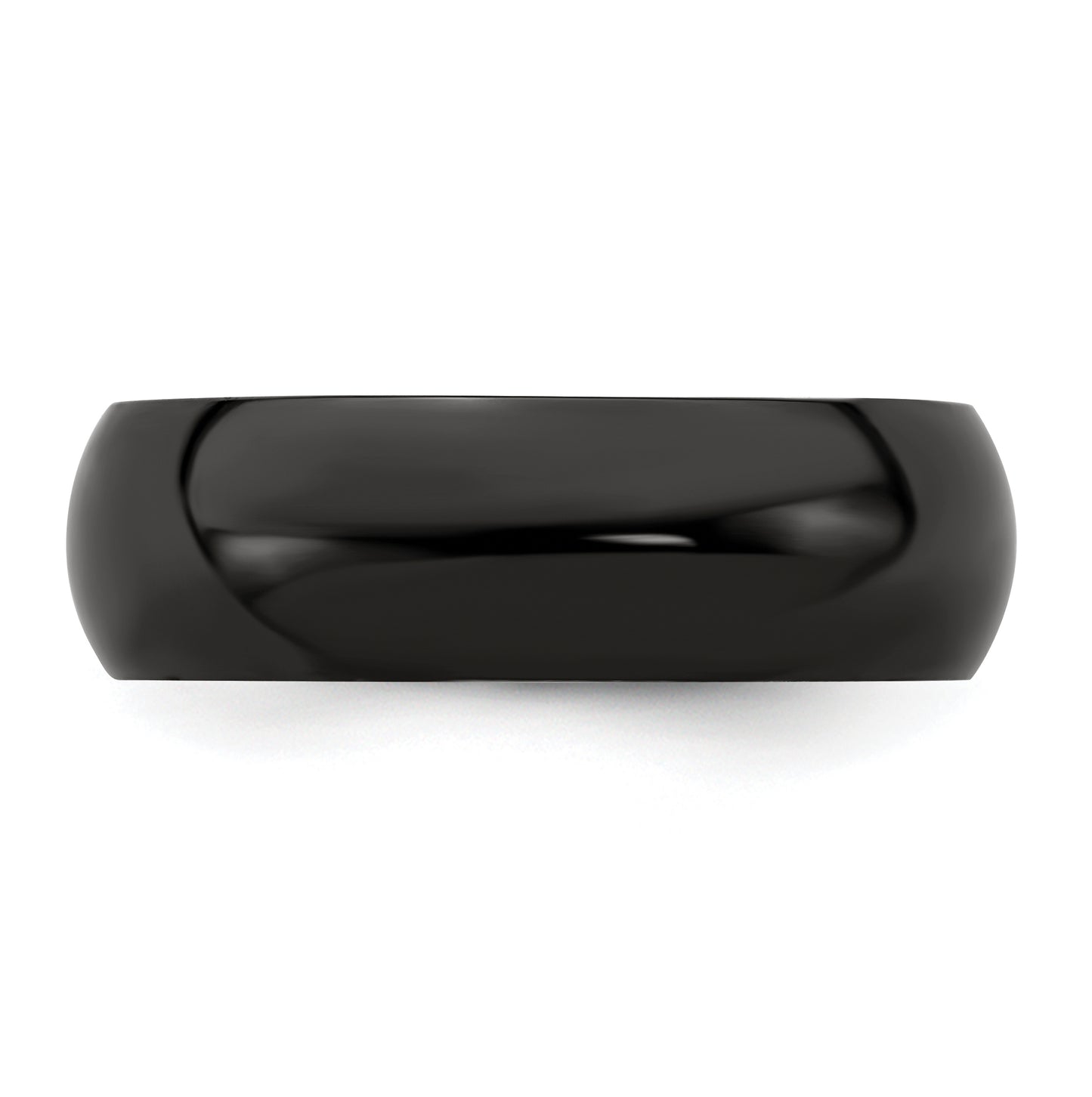 Edward Mirell Titanium Black Titanium Polished Domed 8mm Band, Size 12.5