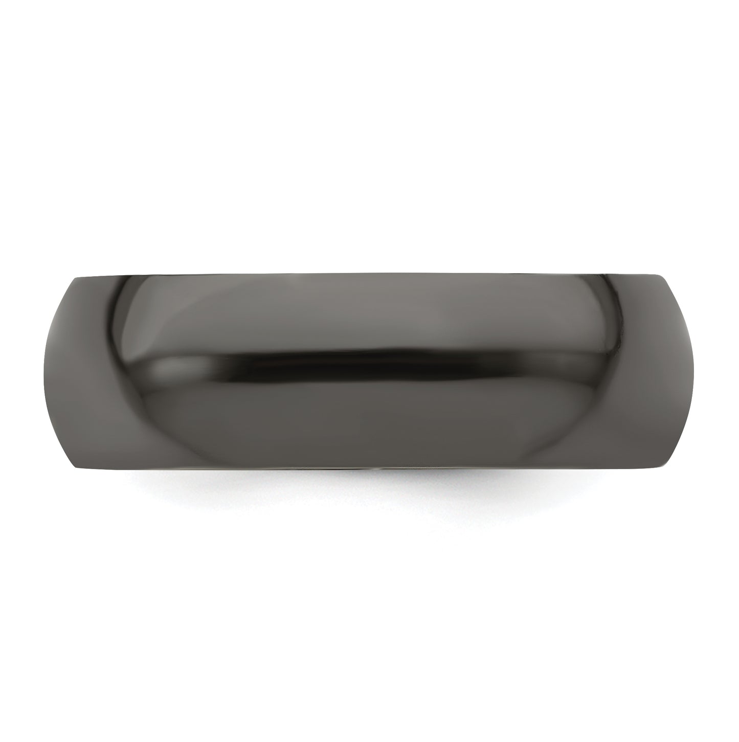 Edward Mirell Titanium Black Titanium Polished Domed 8mm Band, Size 9