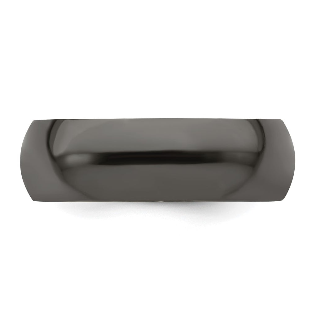 Edward Mirell Titanium Black Ti Polished Domed Band