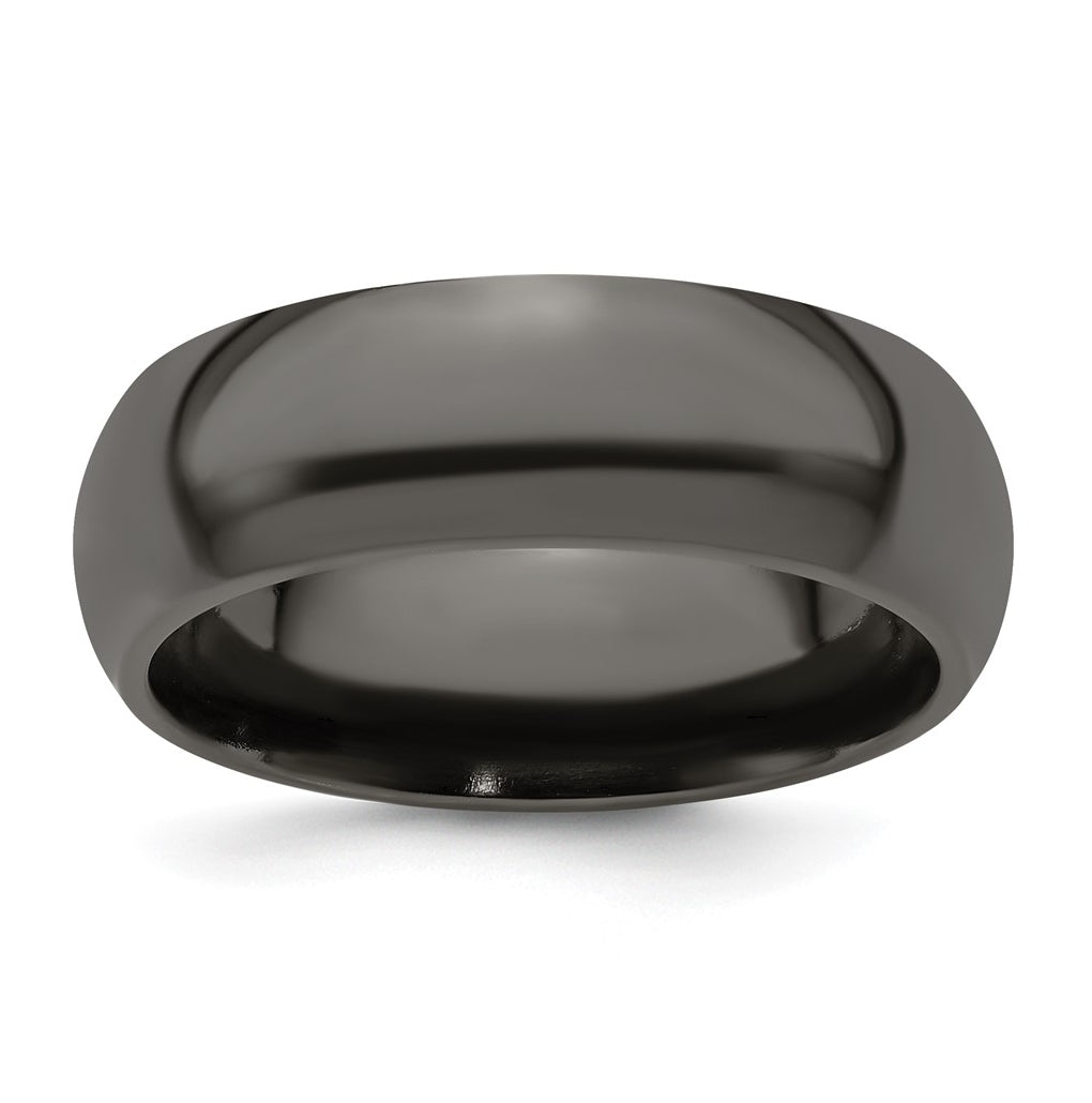 Edward Mirell Titanium Black Ti Polished Domed Band