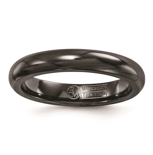 Edward Mirell Titanium Black Ti Polished Domed Band