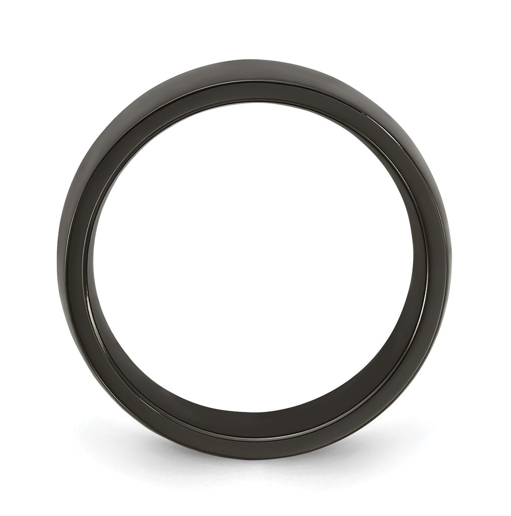 Edward Mirell Titanium Black Ti Polished Flat 8mm Band