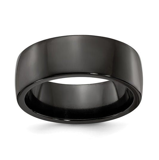 Edward Mirell Titanium Black Ti Polished Flat 8mm Band