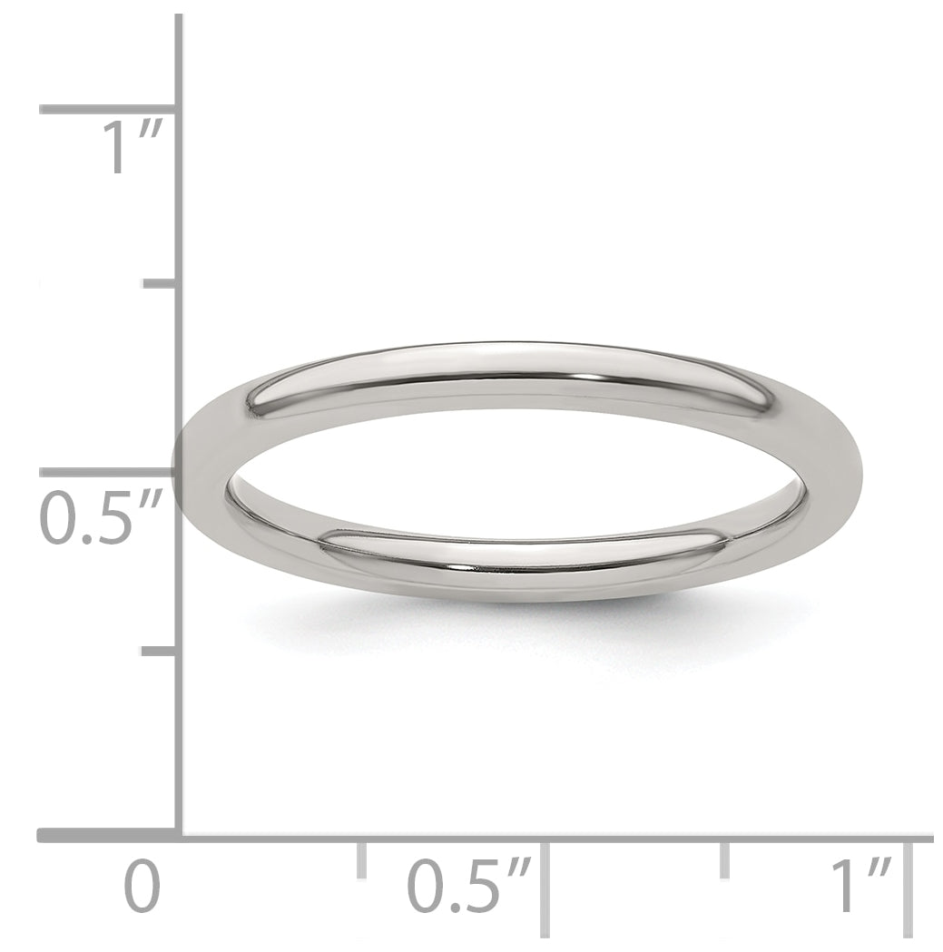 Edward Mirell Titanium Half Round 2mm Polished Band Size 6
