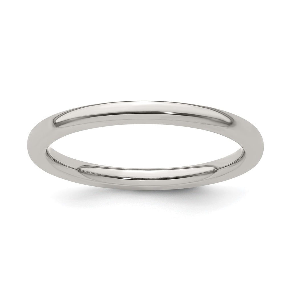 Edward Mirell Titanium Half Round 2mm Polished Band Size 6