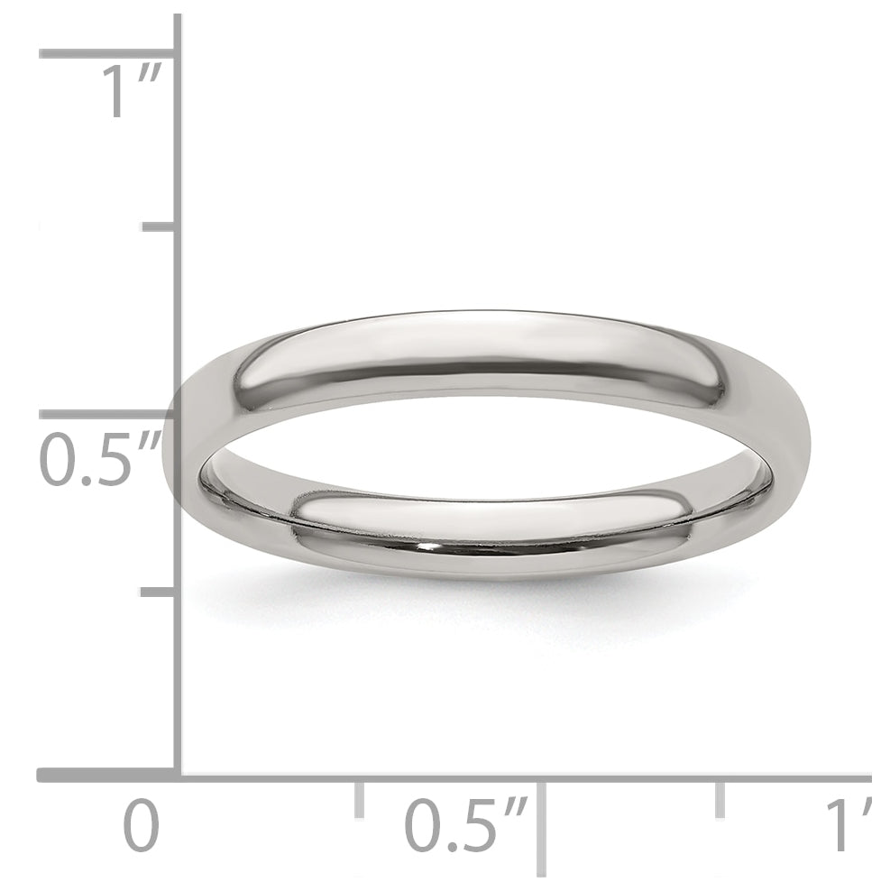 Edward Mirell Titanium Half Round 3mm Polished Band Size 9