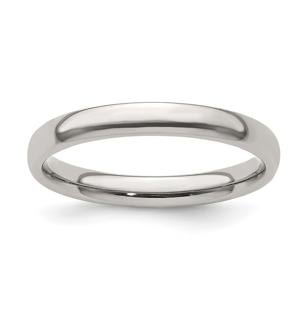 Edward Mirell Titanium Half Round 3mm Polished Band Size 9