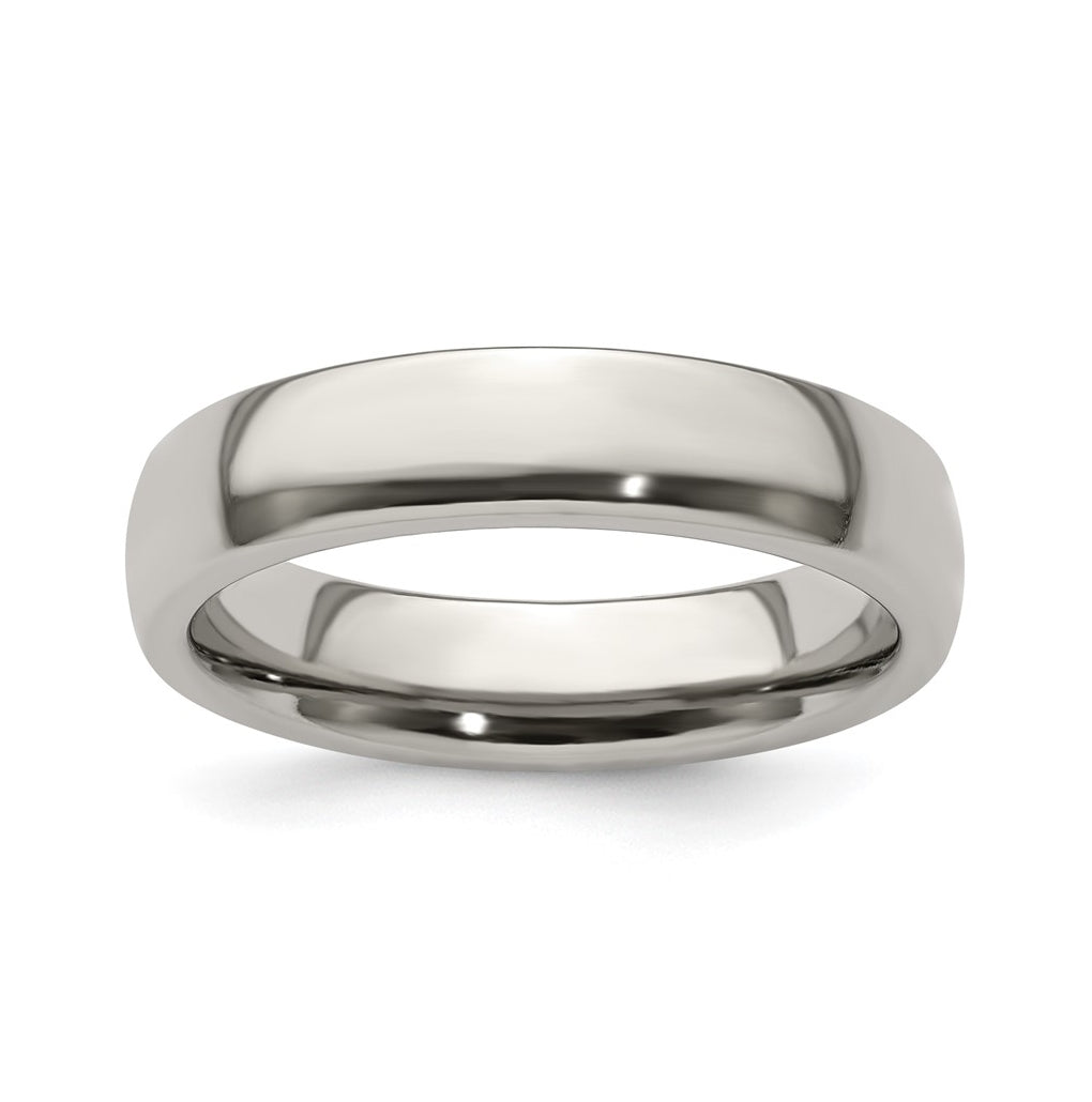 Edward Mirell Titanium Half Round 5mm Polished Band Size 7