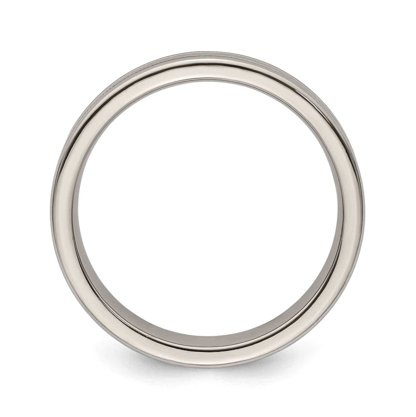 Edward Mirell Titanium Brushed Polished Flat Milgrain 5mm Band Size 8.5