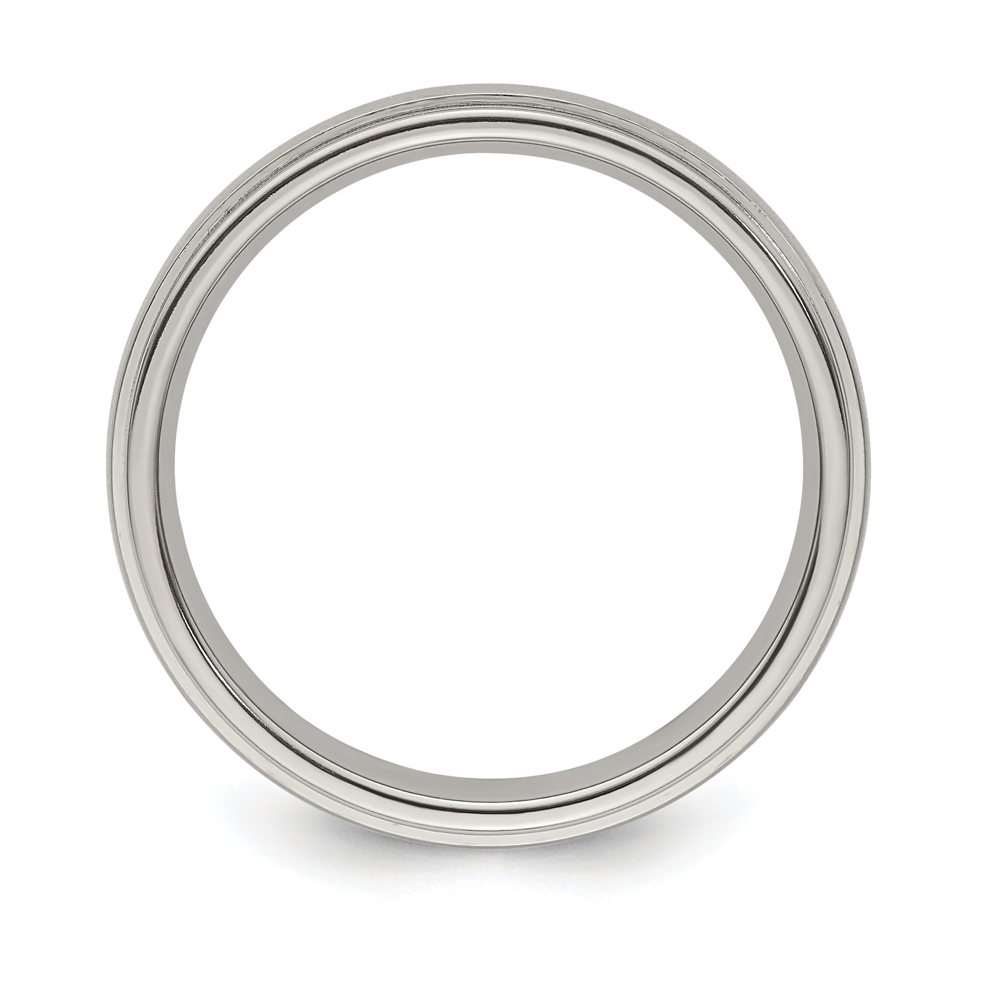 Edward Mirell Titanium Brushed Polished Step Edge 5mm Band Size 11.5