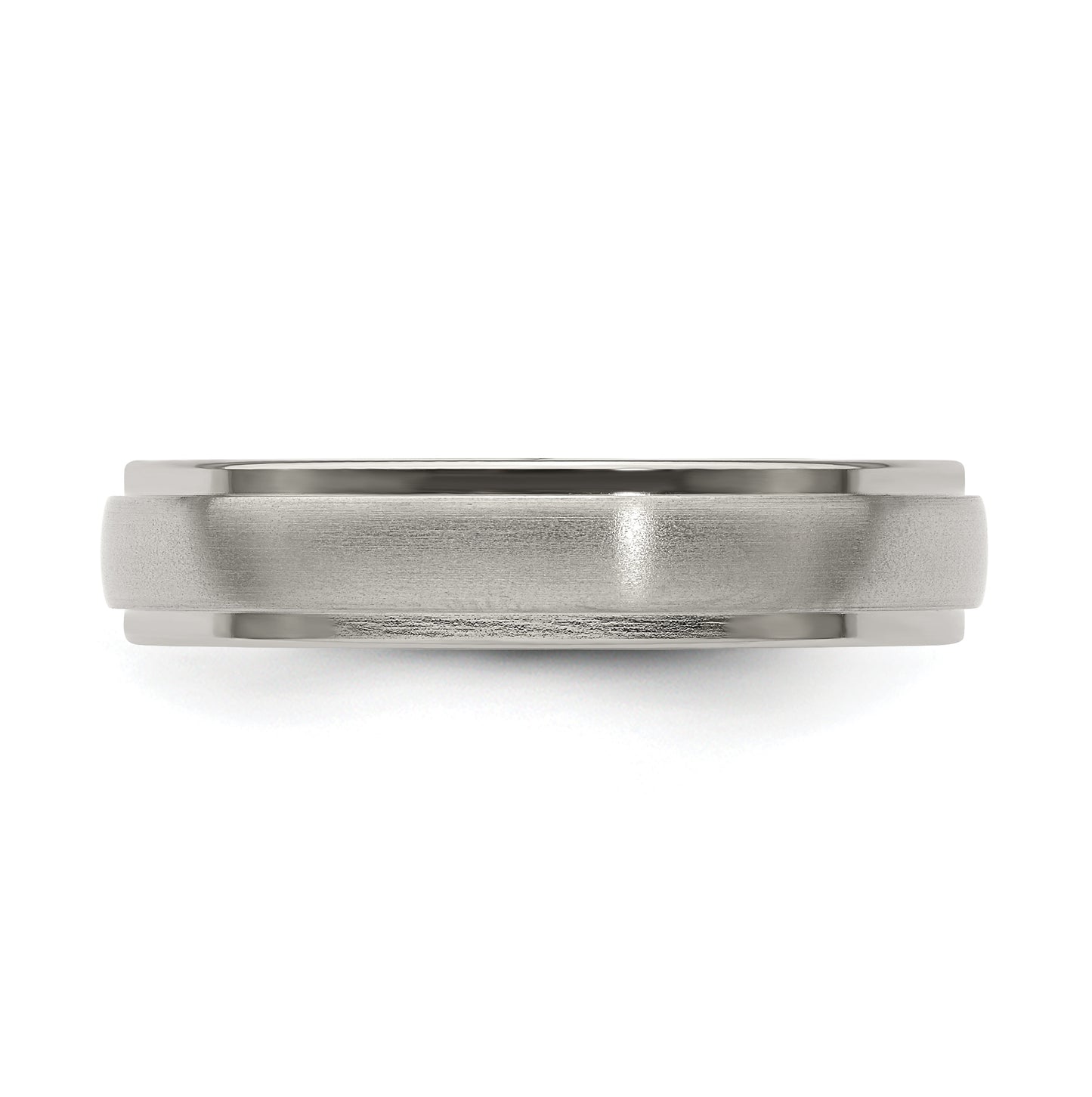 Edward Mirell Titanium Brushed Polished Step Edge 5mm Band Size 7