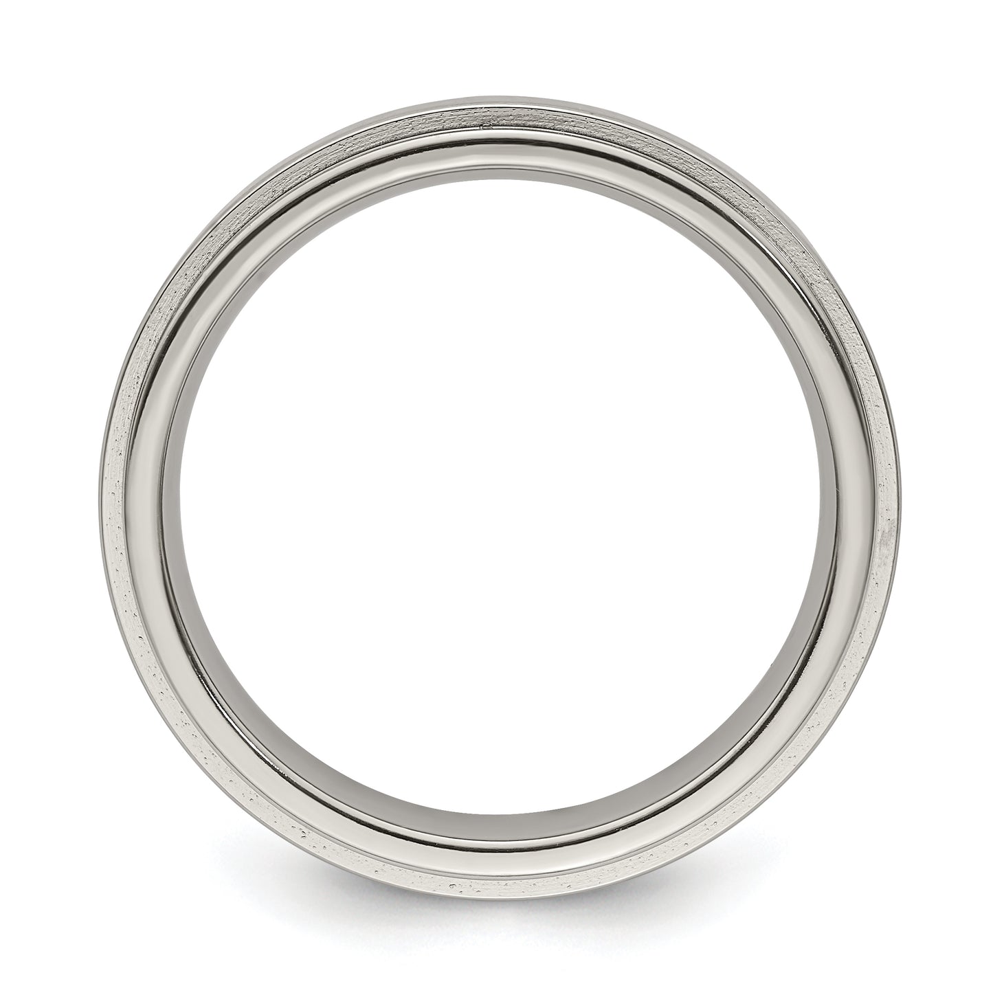 Edward Mirell Titanium Brushed Polished Flat Step Edge 5mm Band Size 6.5