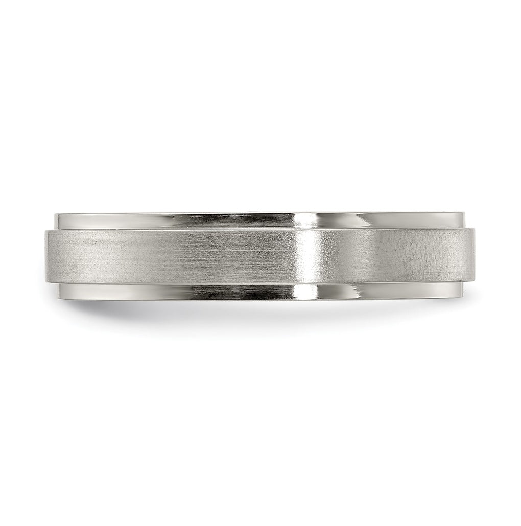 Edward Mirell Titanium Brushed/Polished Flat Step Edge 5mm Band Size 10.5