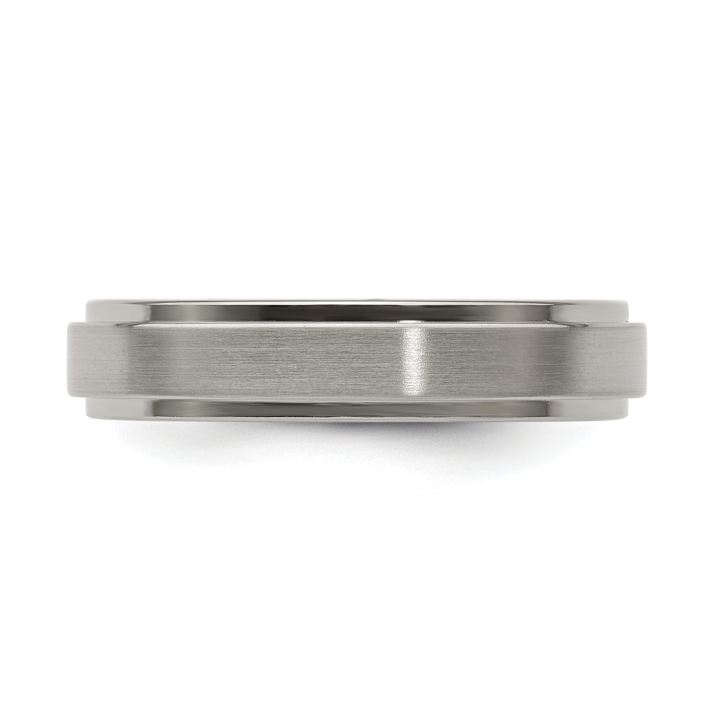 Edward Mirell Titanium Brushed Polished Flat Step Edge 5mm Band Size 6.5
