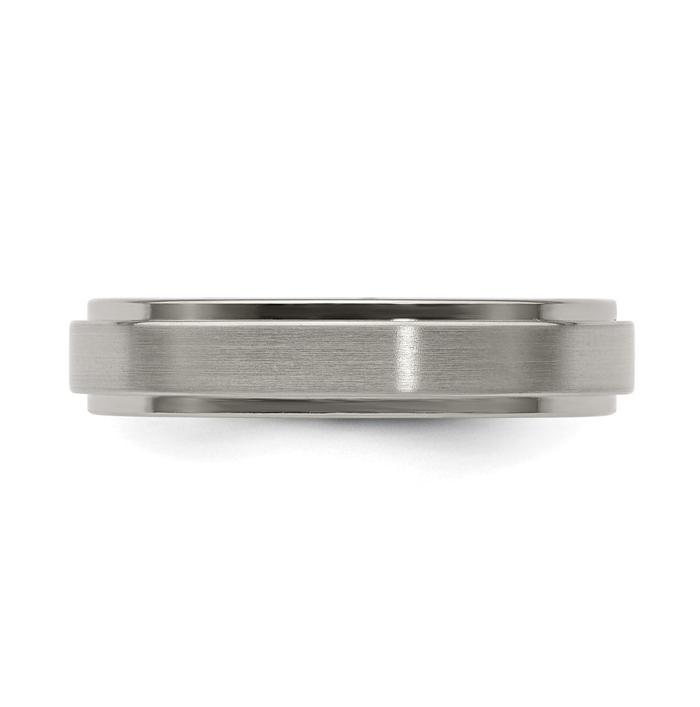Edward Mirell Titanium Brushed/Polished Flat Step Edge 5mm Band Size 10.5