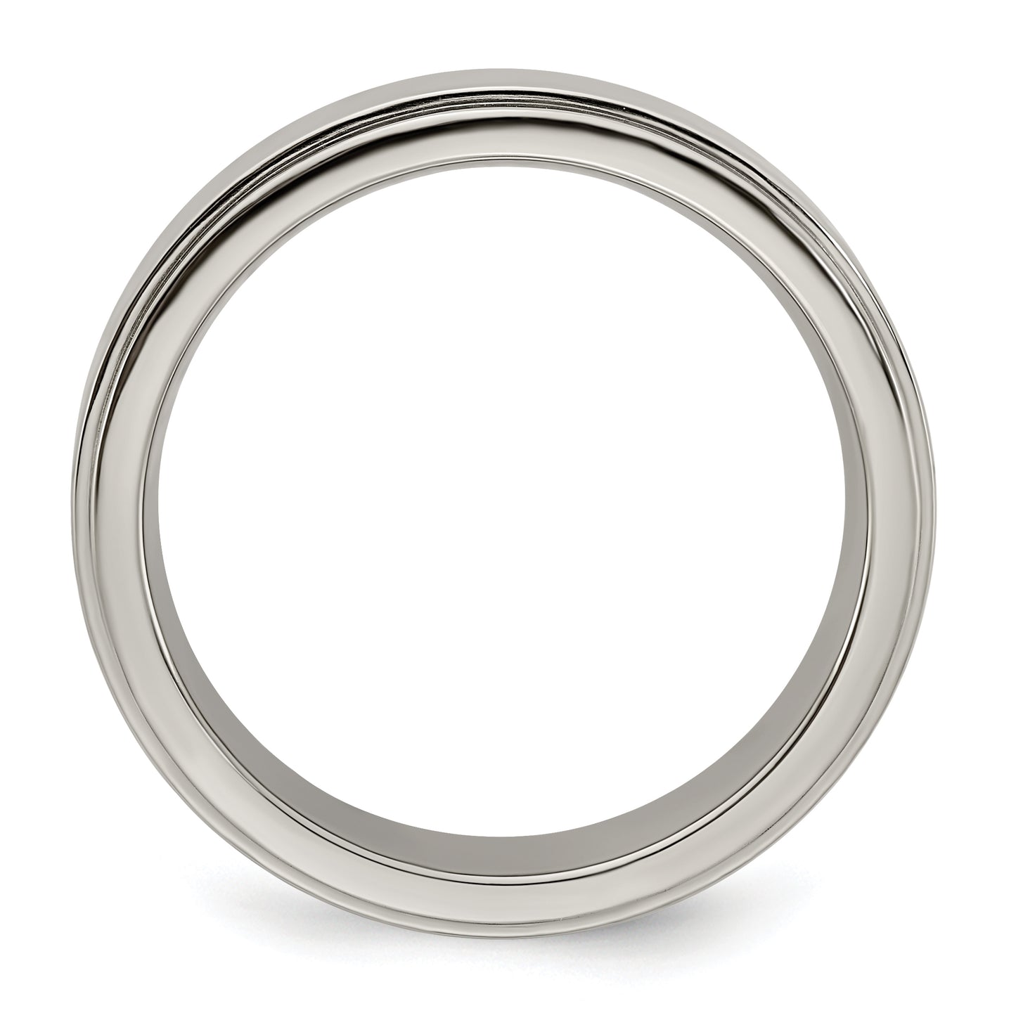 Edward Mirell Titanium Brushed Polished Flat Step Edge 6mm Band Size 11
