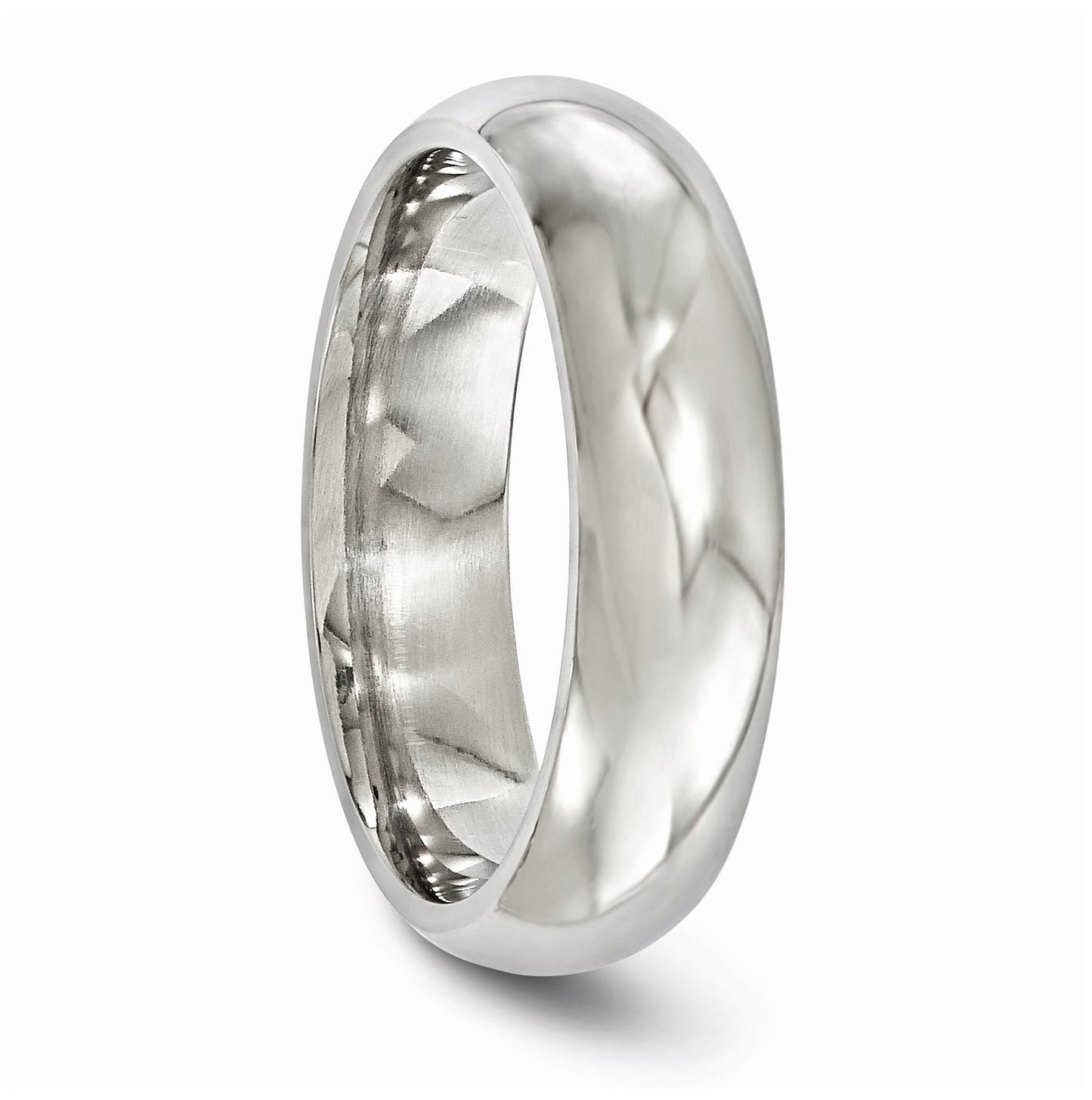 Edward Mirell Titanium Domed 6mm Polished Band, Size 7.5