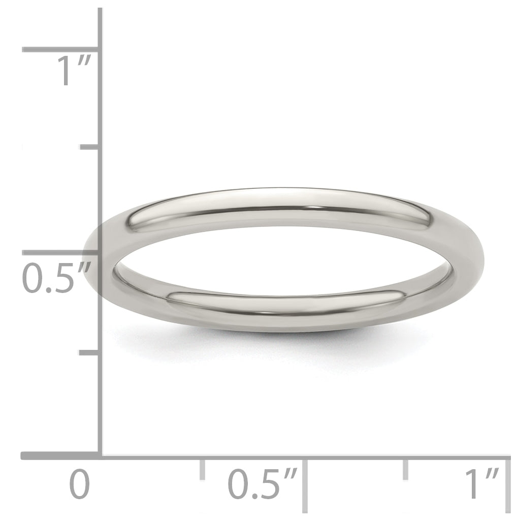 Edward Mirell Titanium Domed 2mm Polished Band Size 8.5
