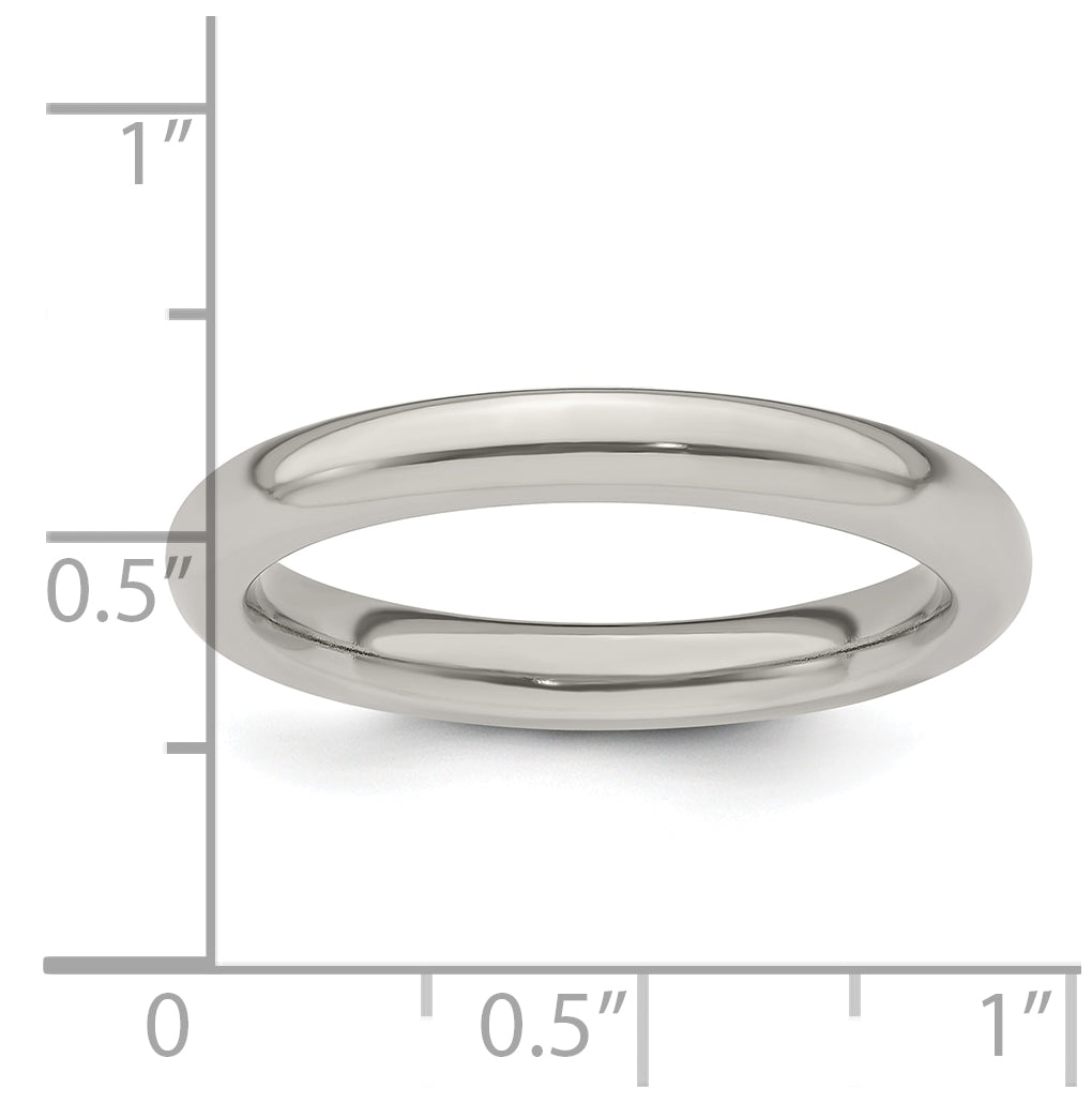 Edward Mirell Titanium Domed 3mm Polished Band Size 8