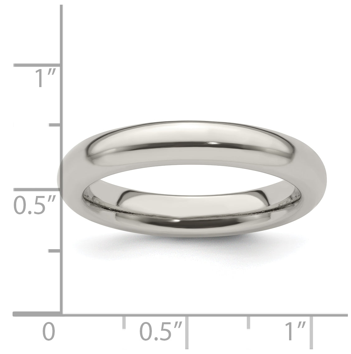 Edward Mirell Titanium Domed 4mm Polished Band Size 8.5