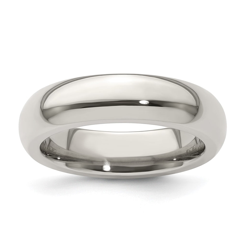 Edward Mirell Titanium Domed 5mm Polished Band Size 8.5