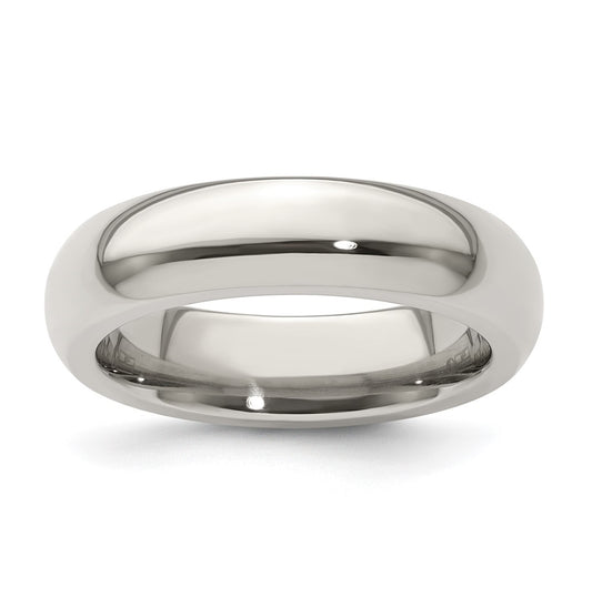 Edward Mirell Titanium Domed 5mm Polished Band Size 8.5