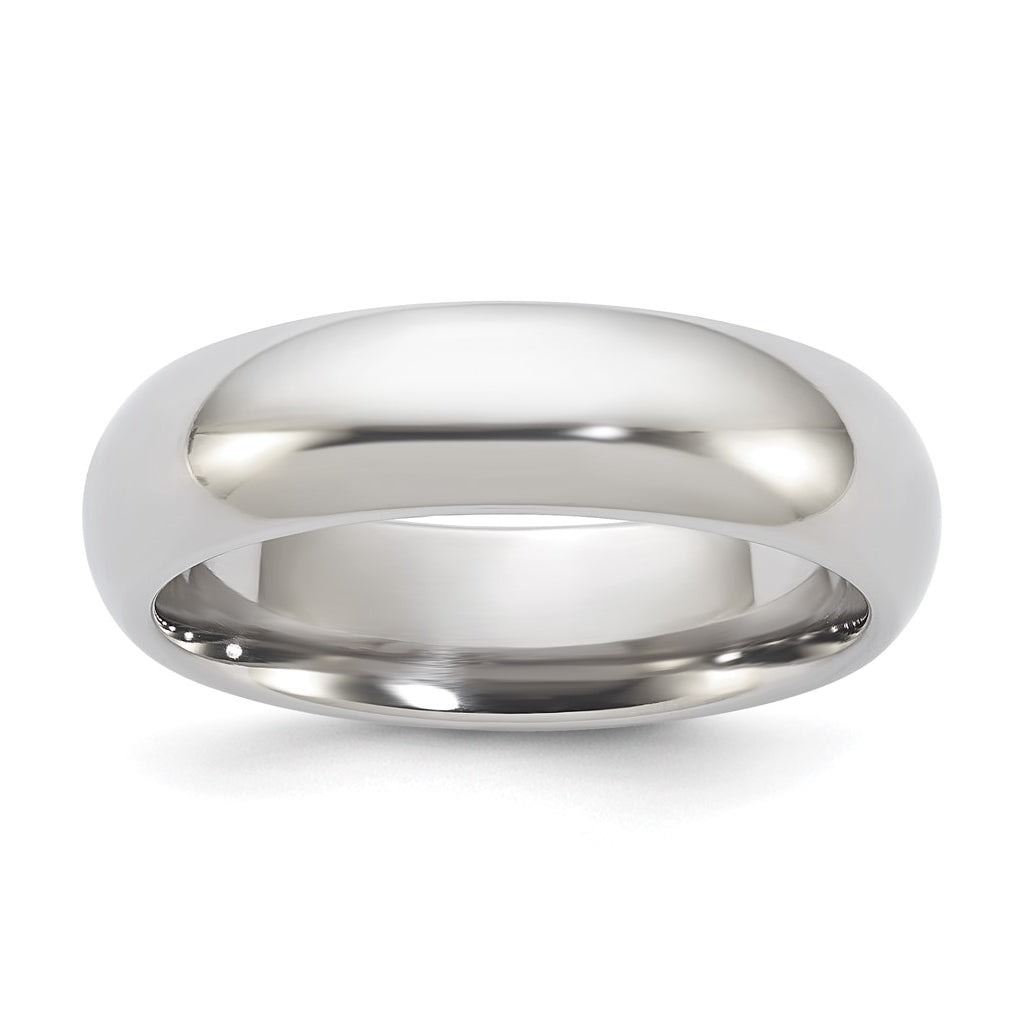 Edward Mirell Titanium Domed 6mm Polished Band, Size 7