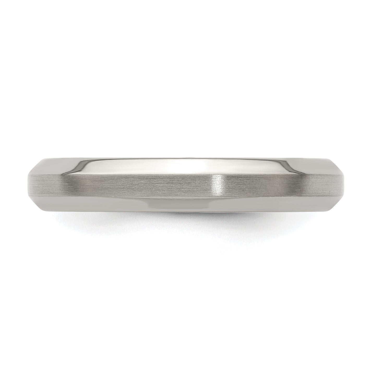 Edward Mirell Titanium Brushed Polished Beveled Edge 4mm Band Size 7