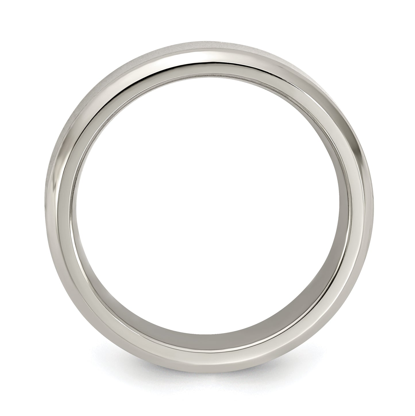 Edward Mirell Titanium Brushed Polished Beveled Edge 5mm Band Size 6.5