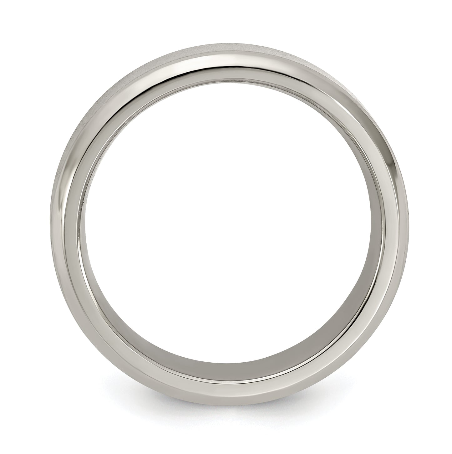 Edward Mirell Titanium Brushed Polished Beveled Edge 6mm Band Size 8.5