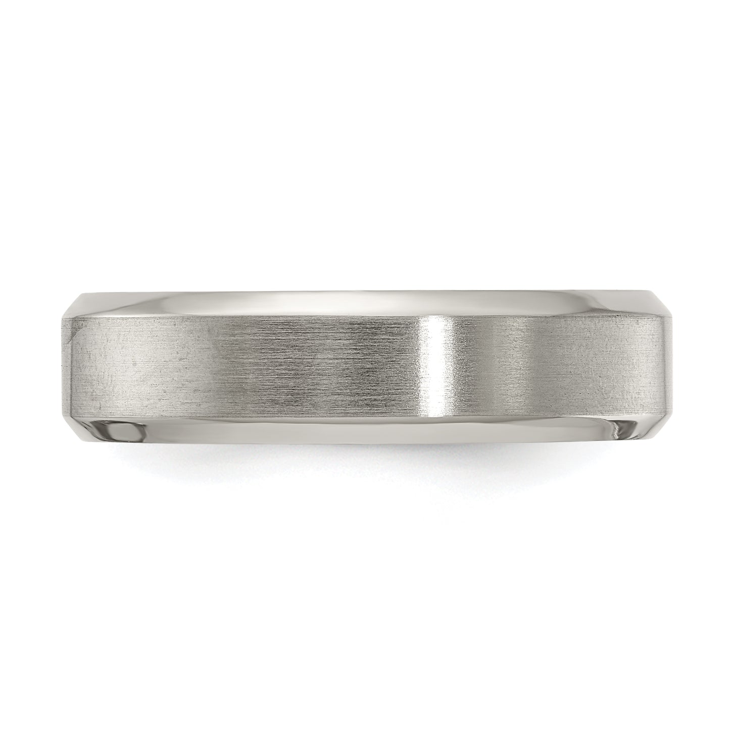 Edward Mirell Titanium Brushed Polished Beveled Edge 6mm Band Size 6.5